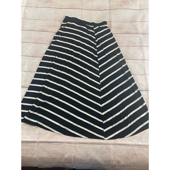 Torrid Women's Black And White Stripe Midi Skirt - 00 - Medium - Picture 12 of 12